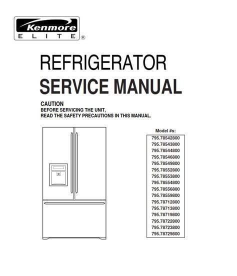 kenmore refrigerator instruction manual